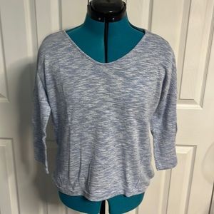 Lightweight Blue Sweater, Fall Sweater, Blue 3/4th Sleeve Shirt